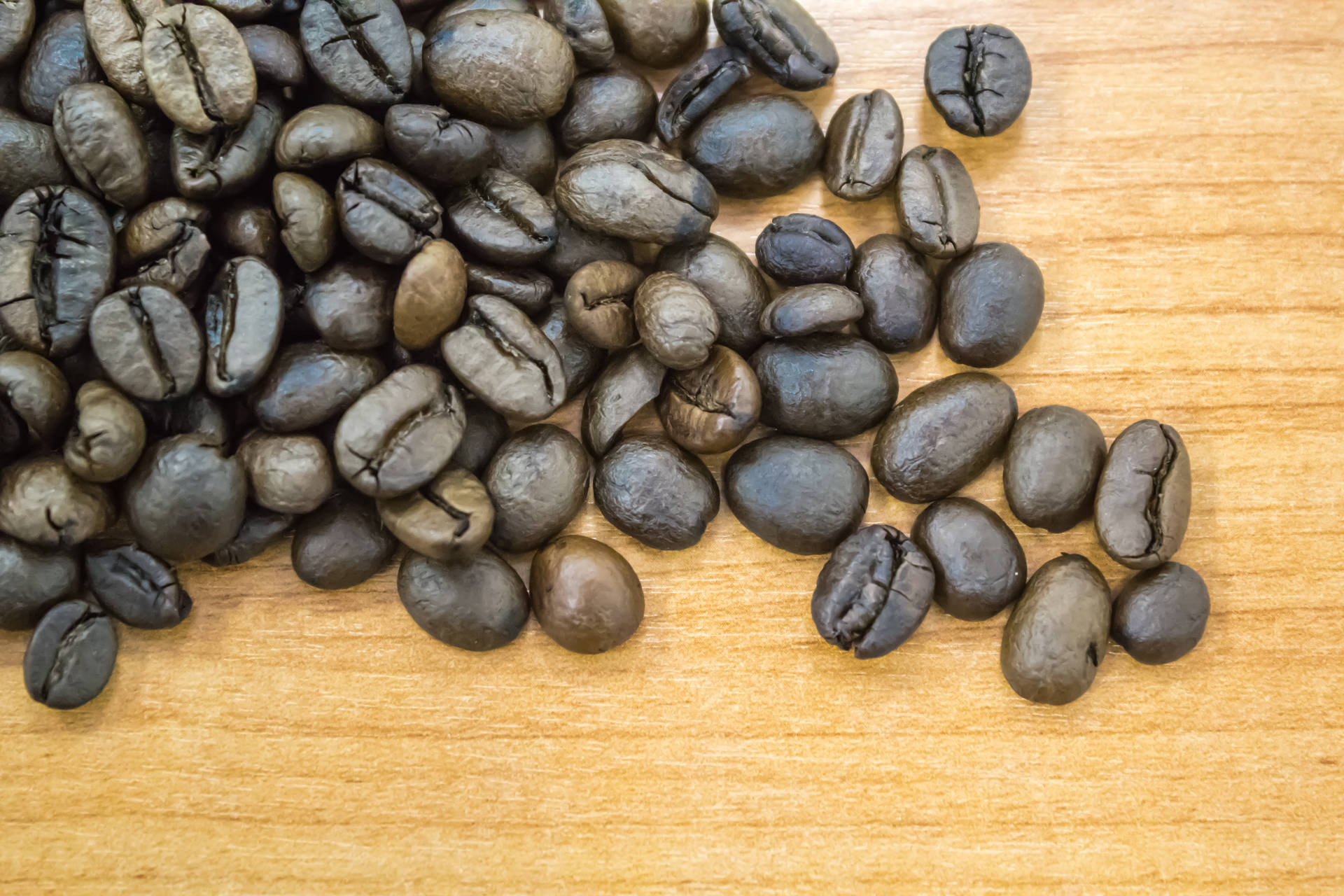 Fresh Coffee Beans Ready For The Coffee Grinder Background
