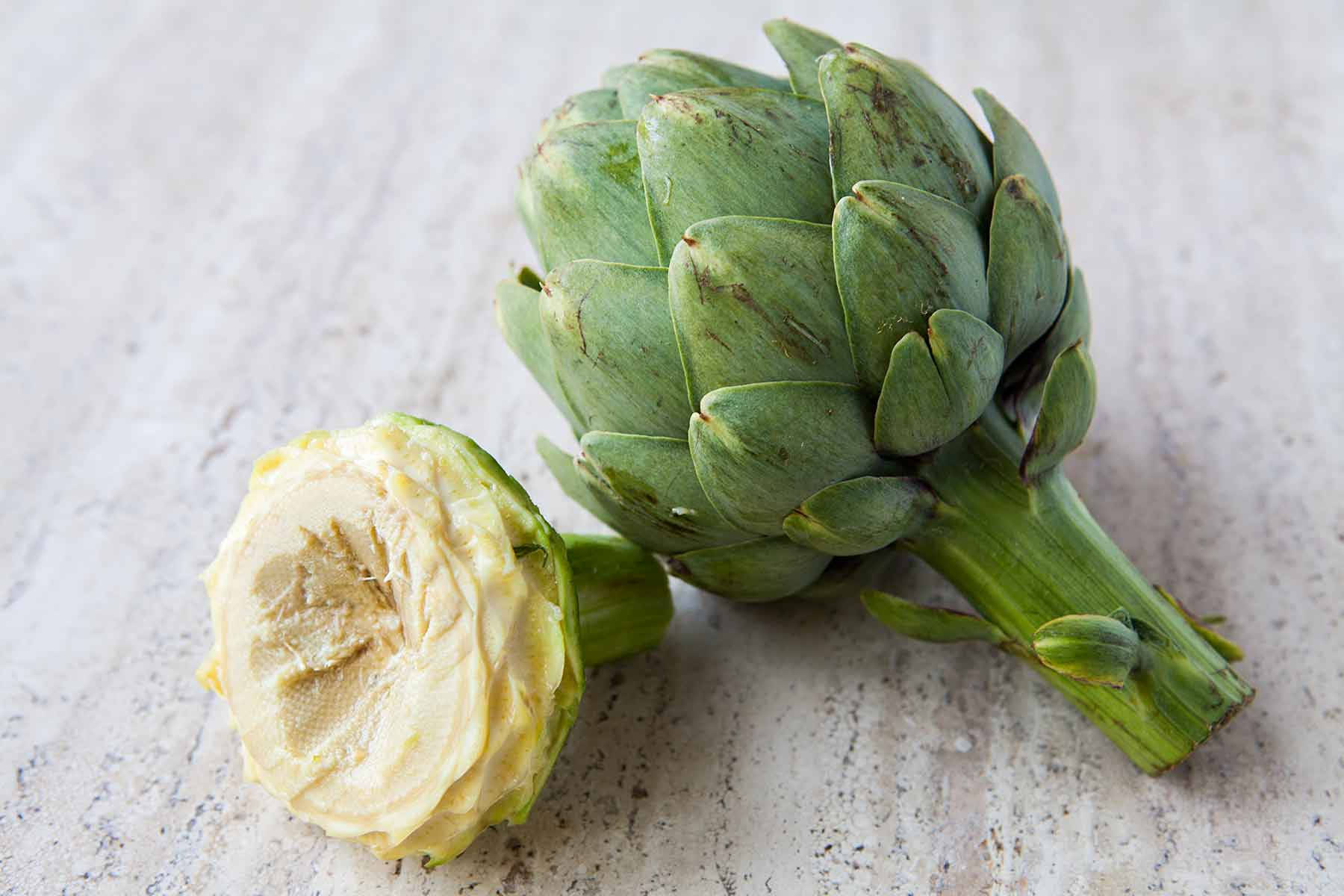 Fresh Cut Green Artichoke Vegetable Background