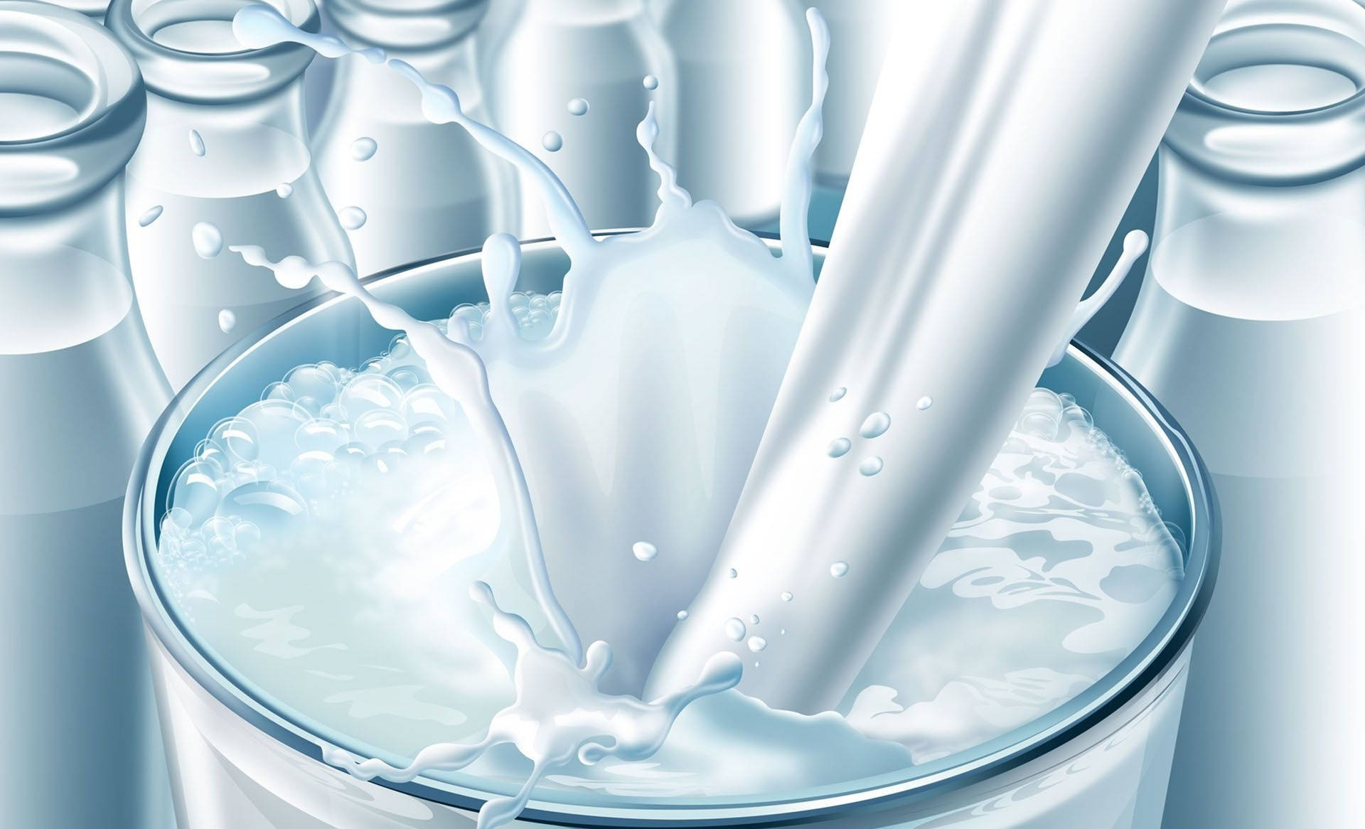 Fresh Dairy Milk In Glass Bottles