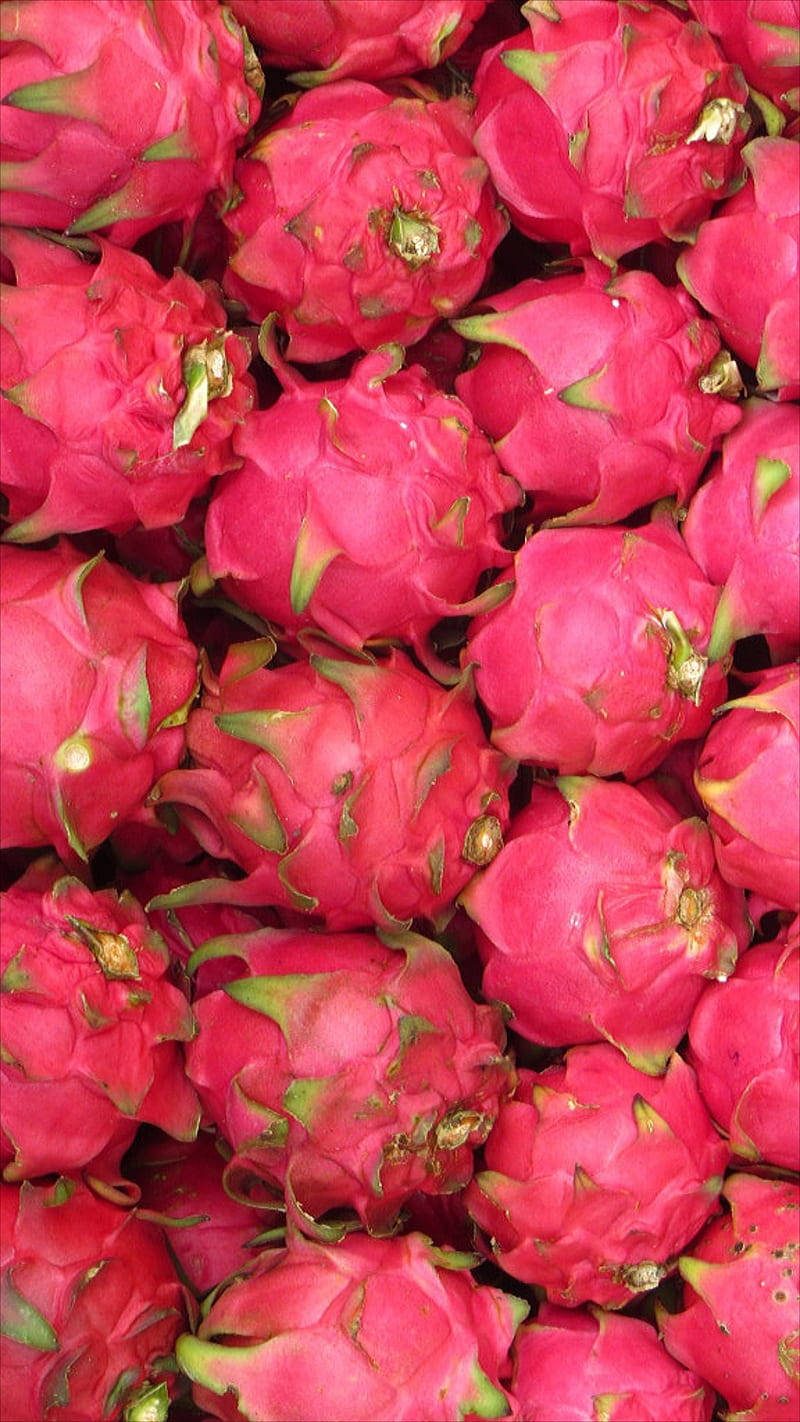 Fresh Dragonfruit Showcase In A Rustic Basket