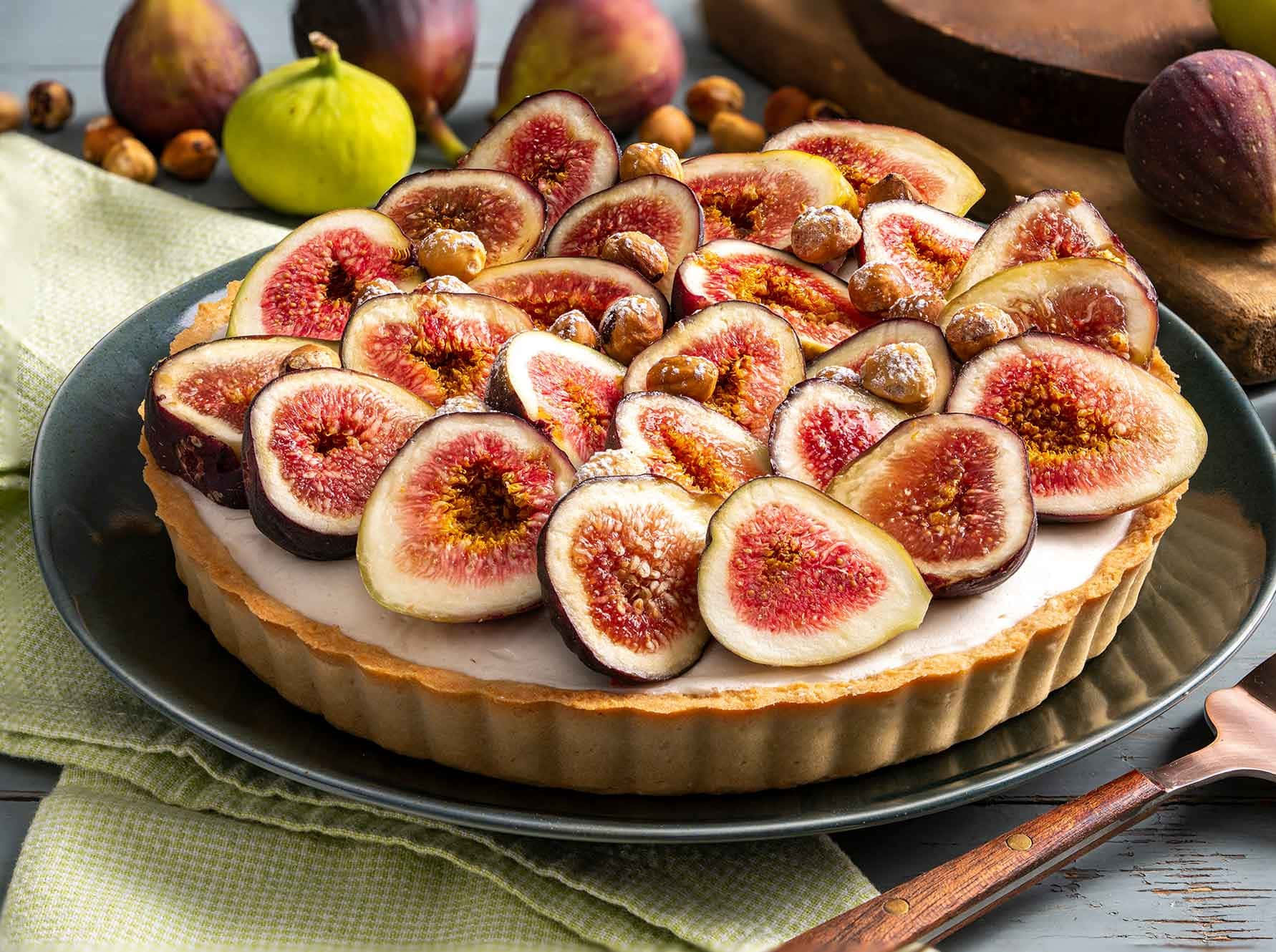 Fresh Fig Tart Dessert Photography Background