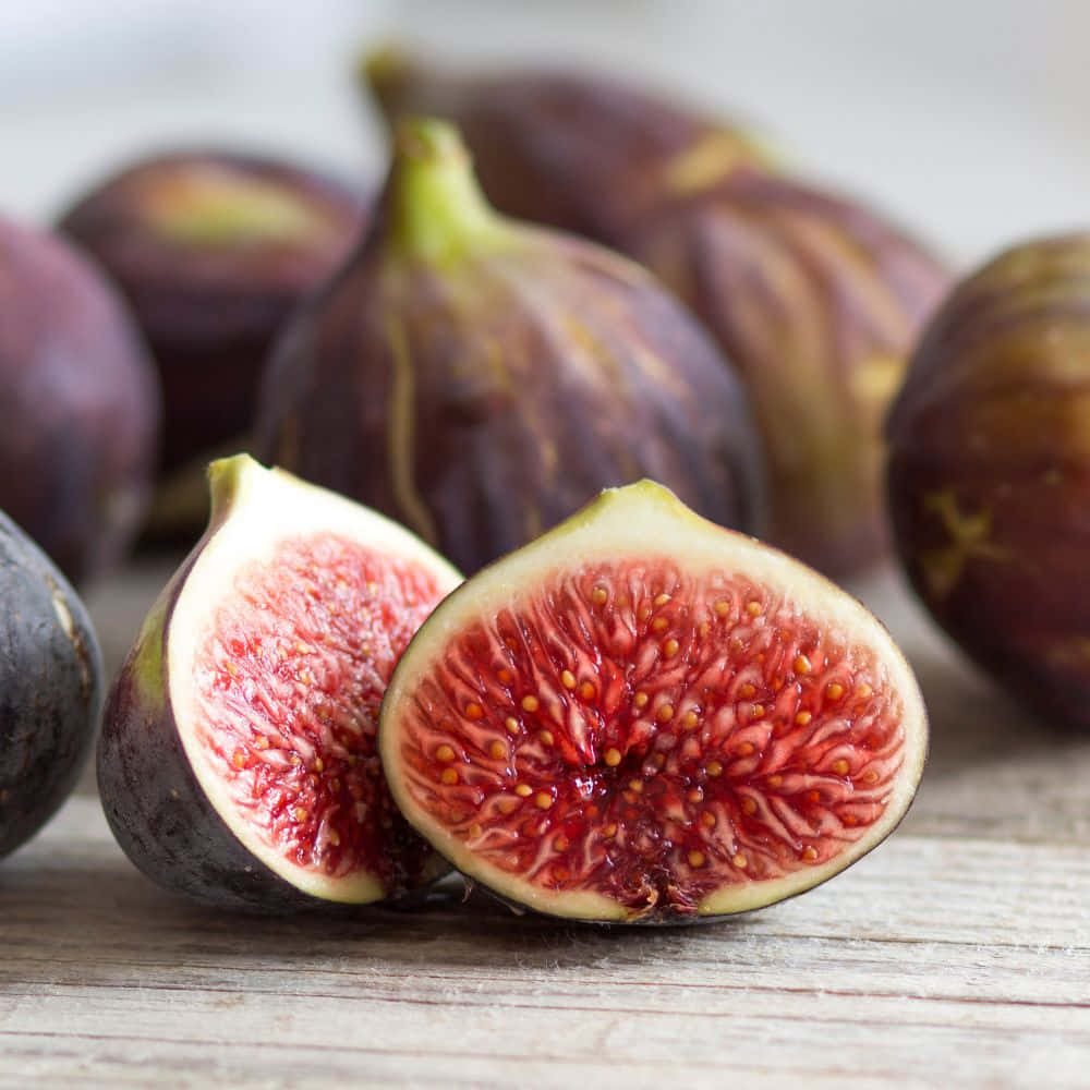 Fresh Figson Wooden Table Background