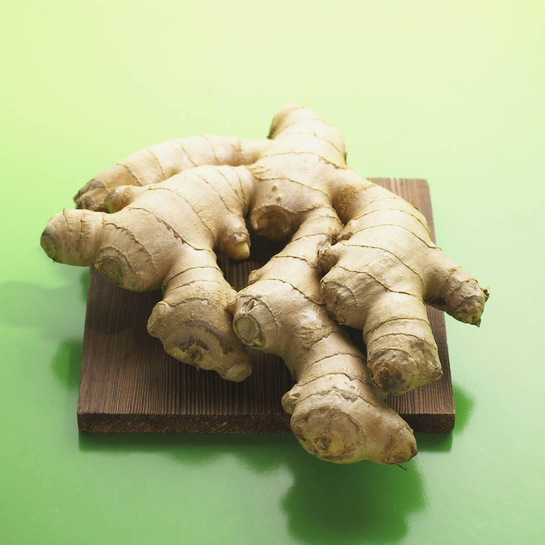 Fresh Ginger Root Vegetable High Angle Shot Background