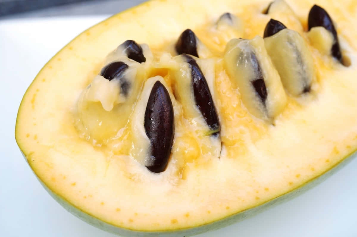 Fresh Halved Pawpaw Fruit