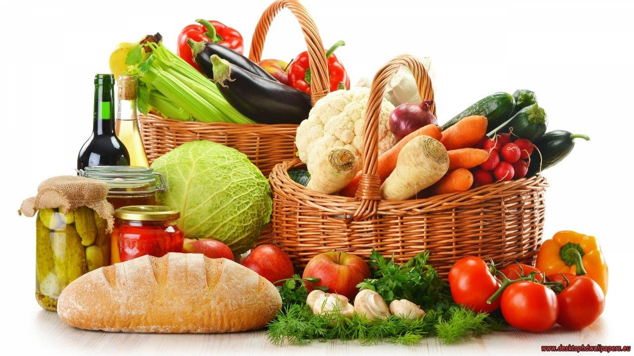 Fresh Harvest - A Basket Full Of Health And Wellness Background