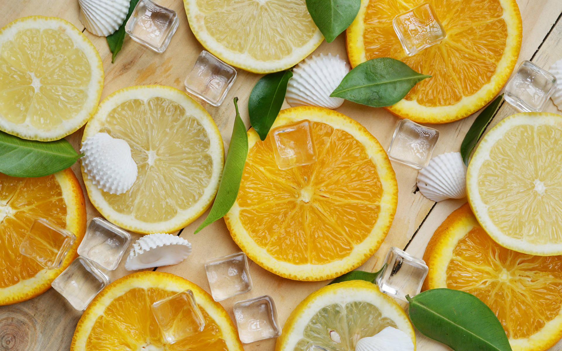 Fresh Lemon And Orange Slice Background