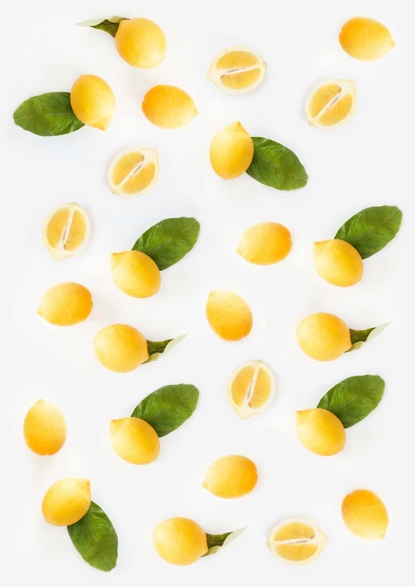 Fresh Lemonsand Leaves Pattern Background