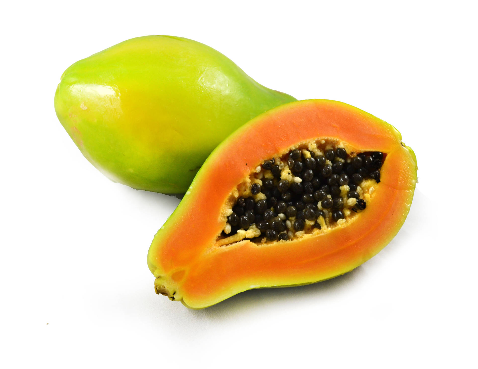 Fresh Papaya Fruit White Background