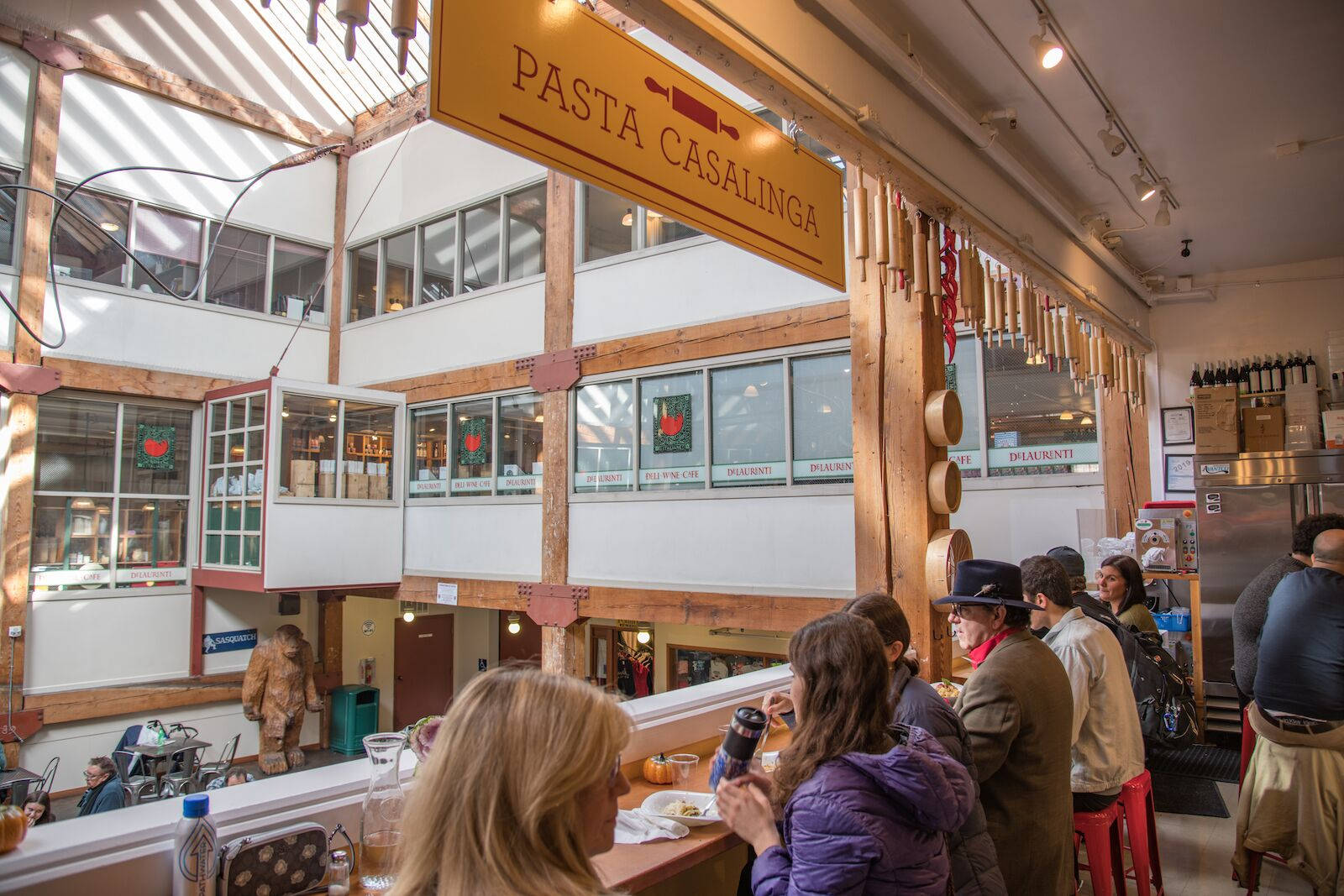 Fresh Pasta Display At Casalinga In Pike Place Market Background