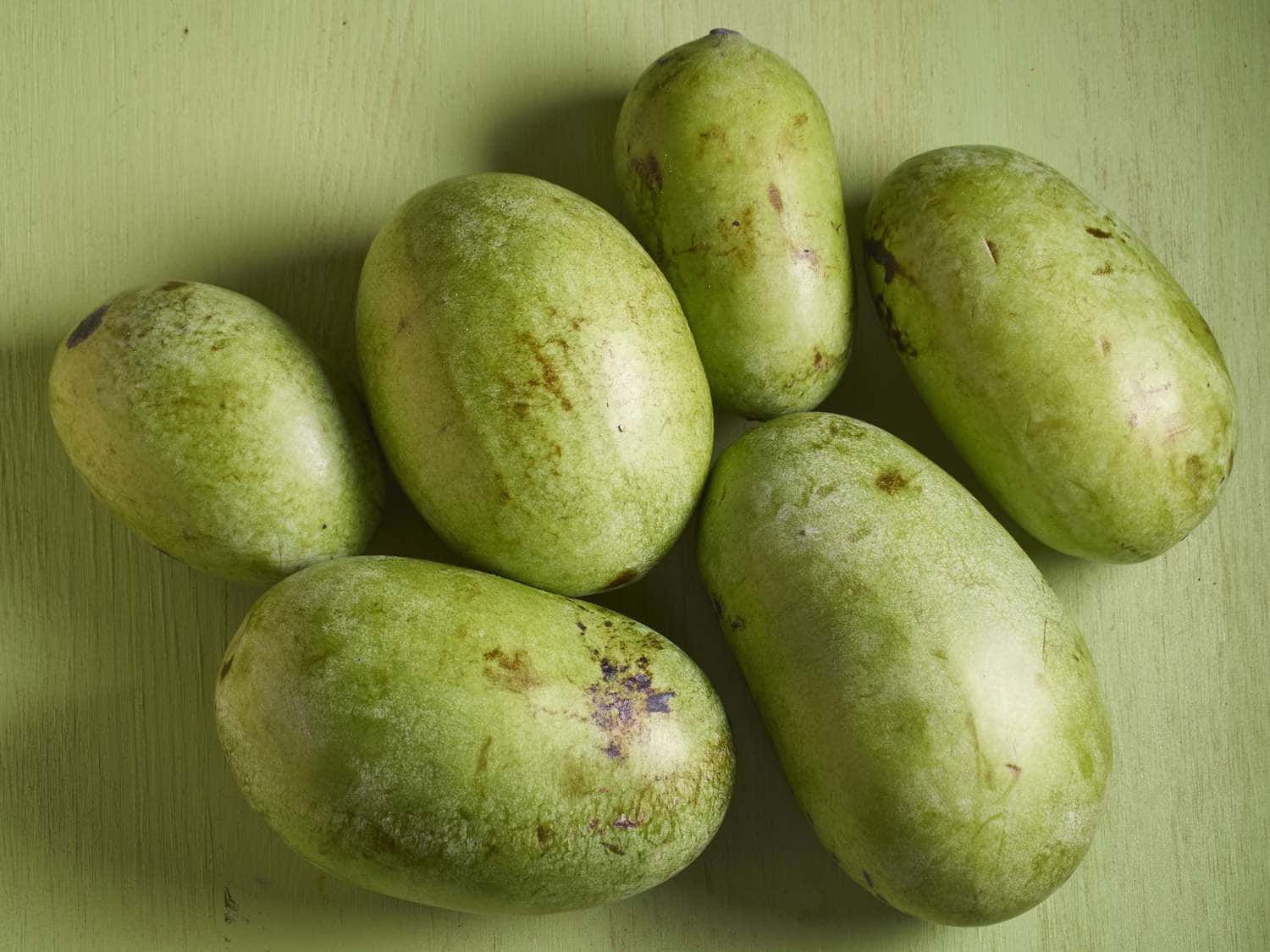 Fresh Pawpaw Fruit Green Background