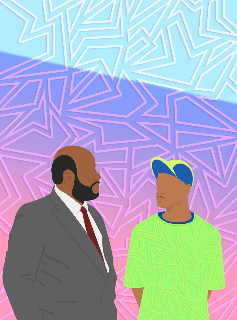 Fresh Prince And Uncle Line Art Background