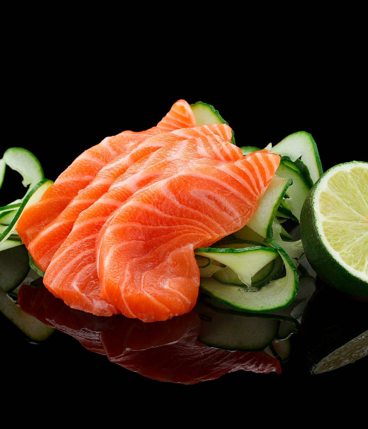 Fresh Raw Salmon Sashimi Background