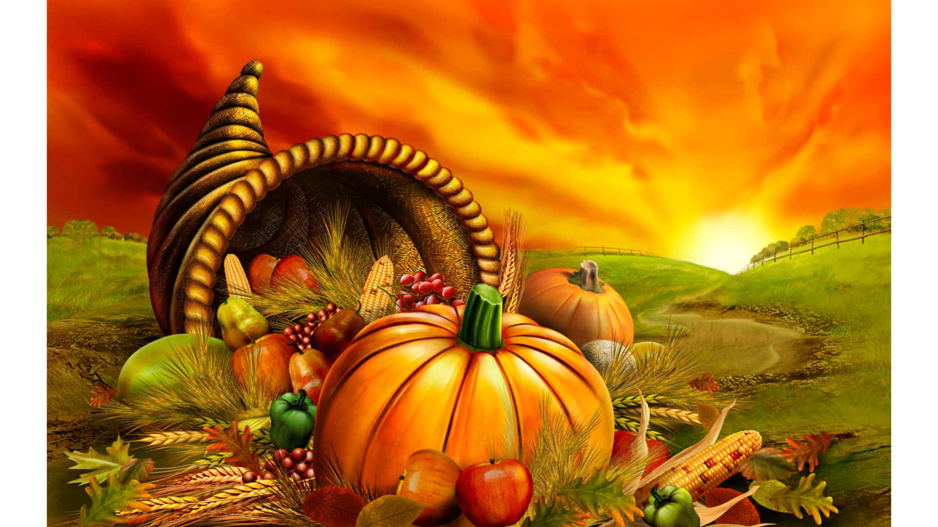 Fresh, Ripe Pumpkins Signal The Start Of Thanksgiving Celebrations. Background