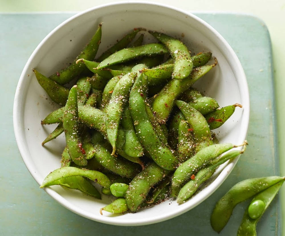 Fresh Spicy Edamame Beans On A Plate