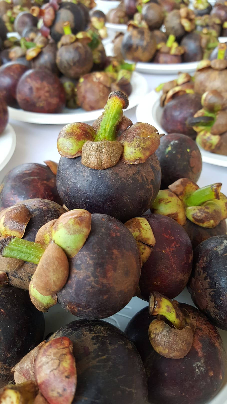 Fresh Tropical Mangosteen Fruit In Costa Rica Background