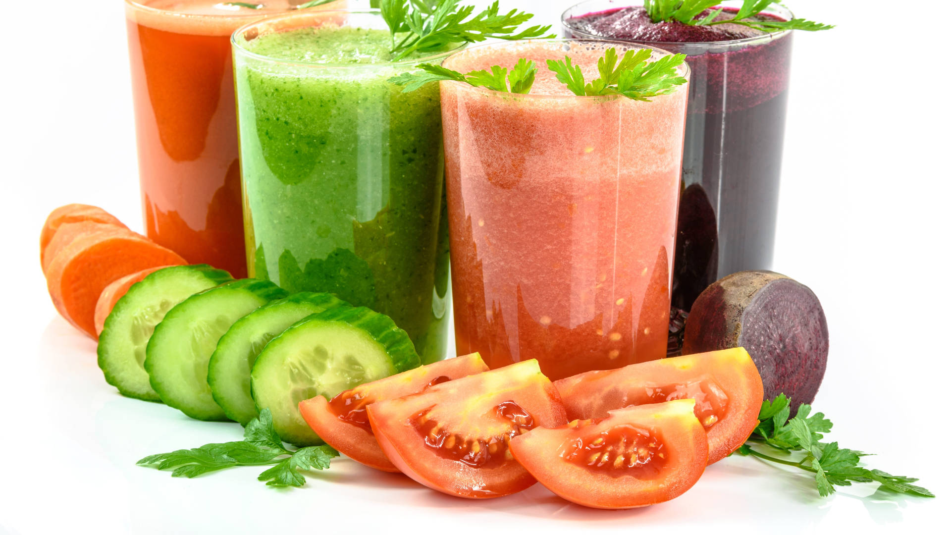 Fresh Vegetable Juice Ready To Drink Background