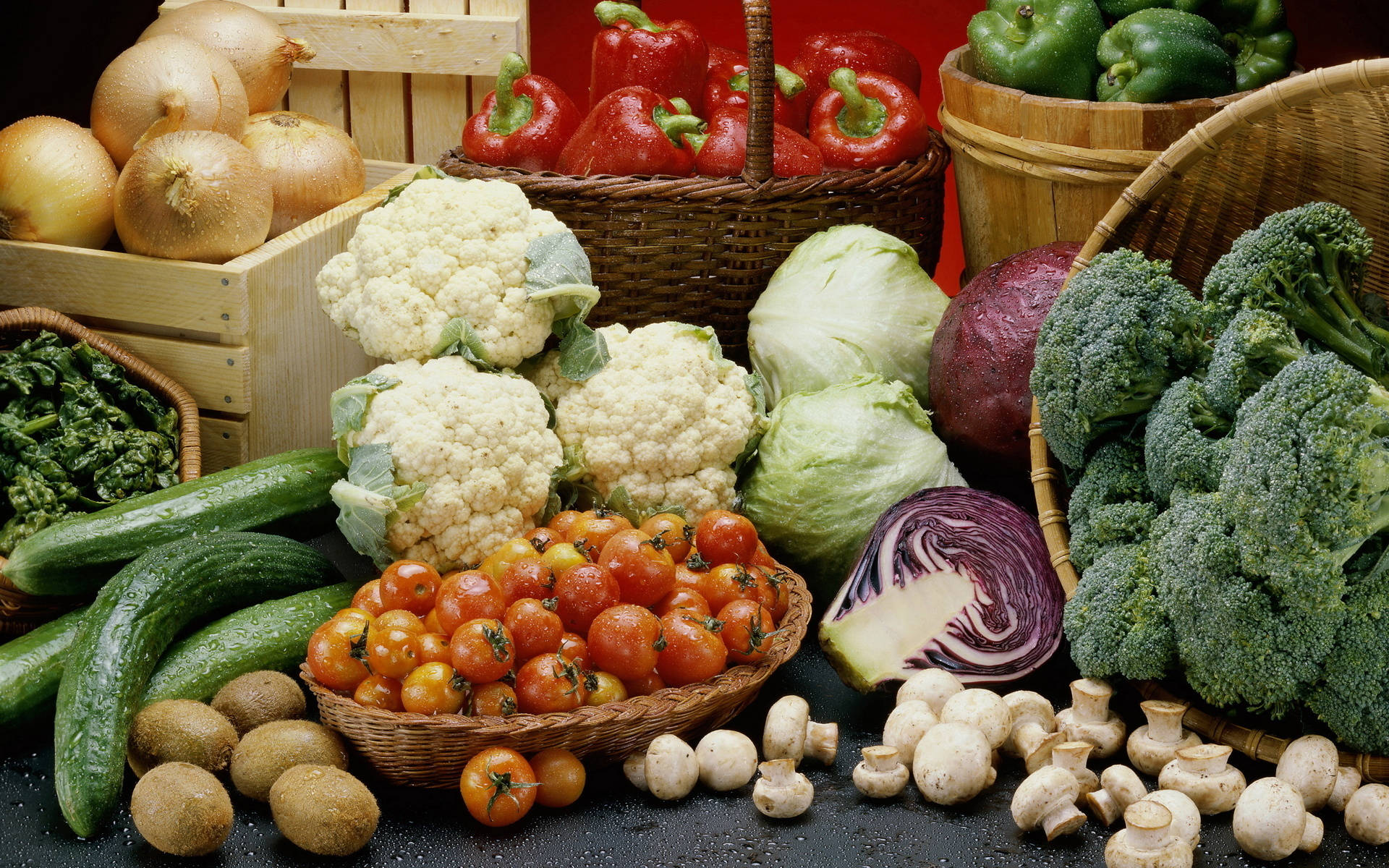 Fresh Vegetable Showcase Background