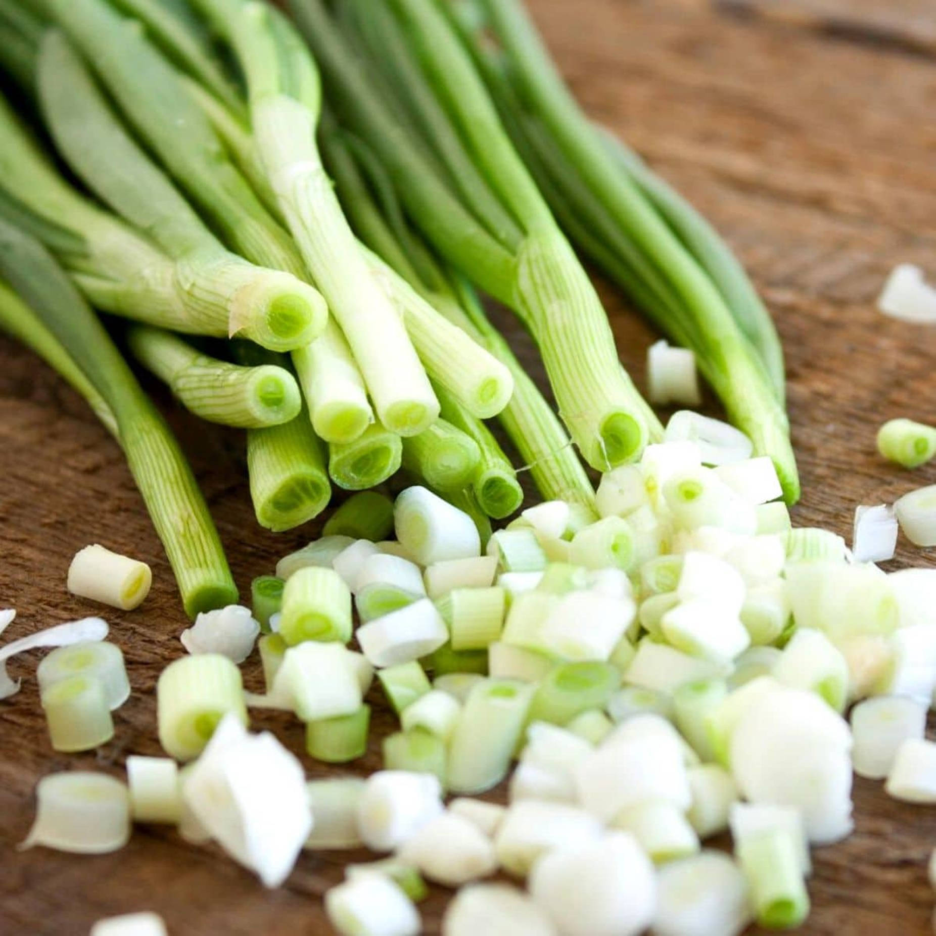 Freshly Chopped Green Onions Background