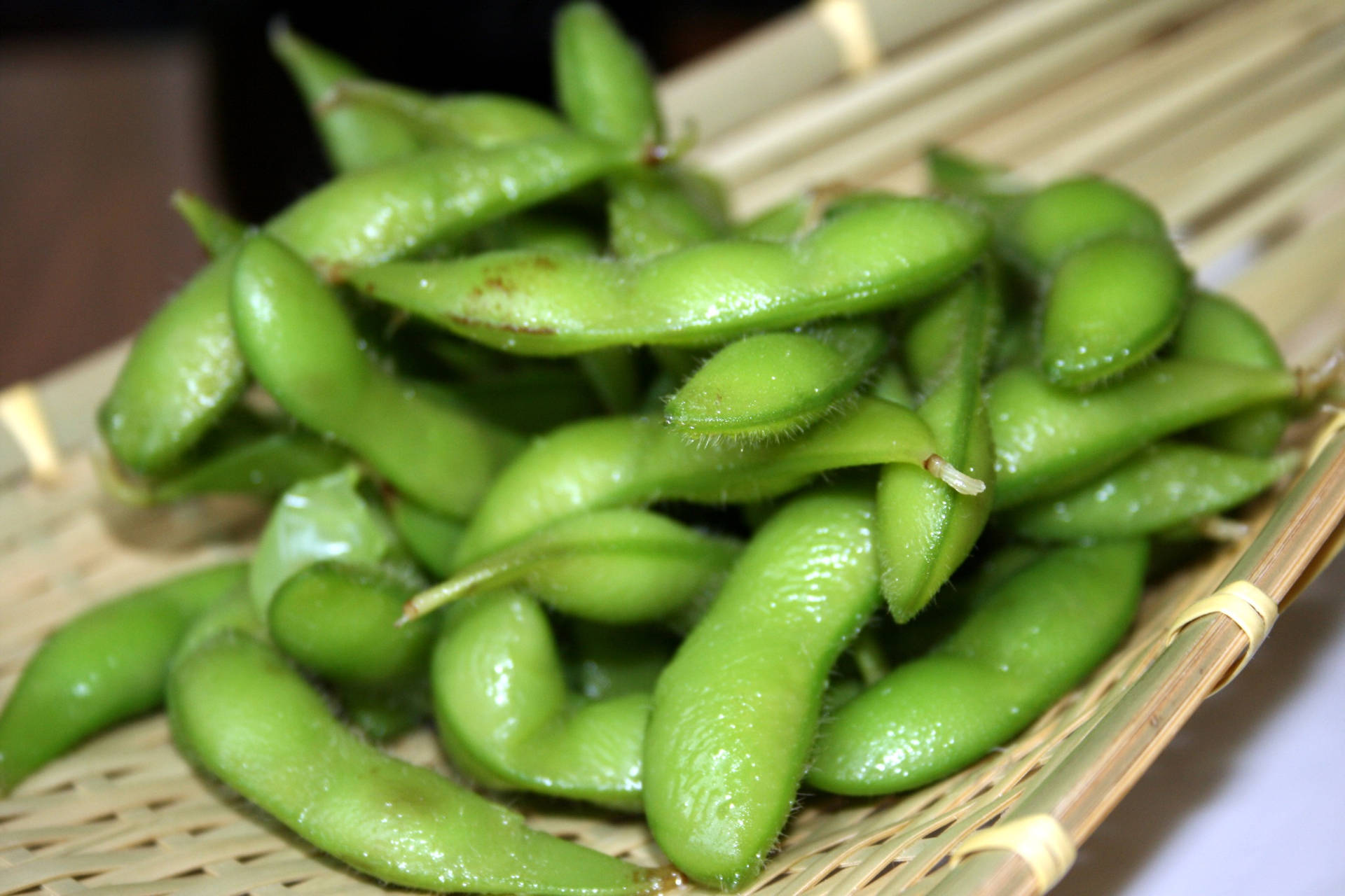 Freshly Picked Edamame Beans Background