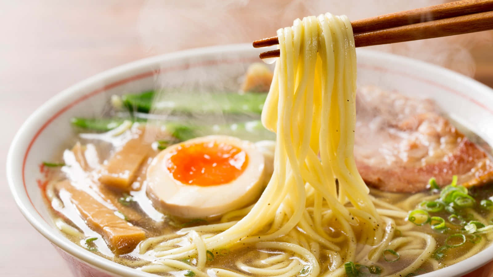 Freshly Served Hot Ramen Background