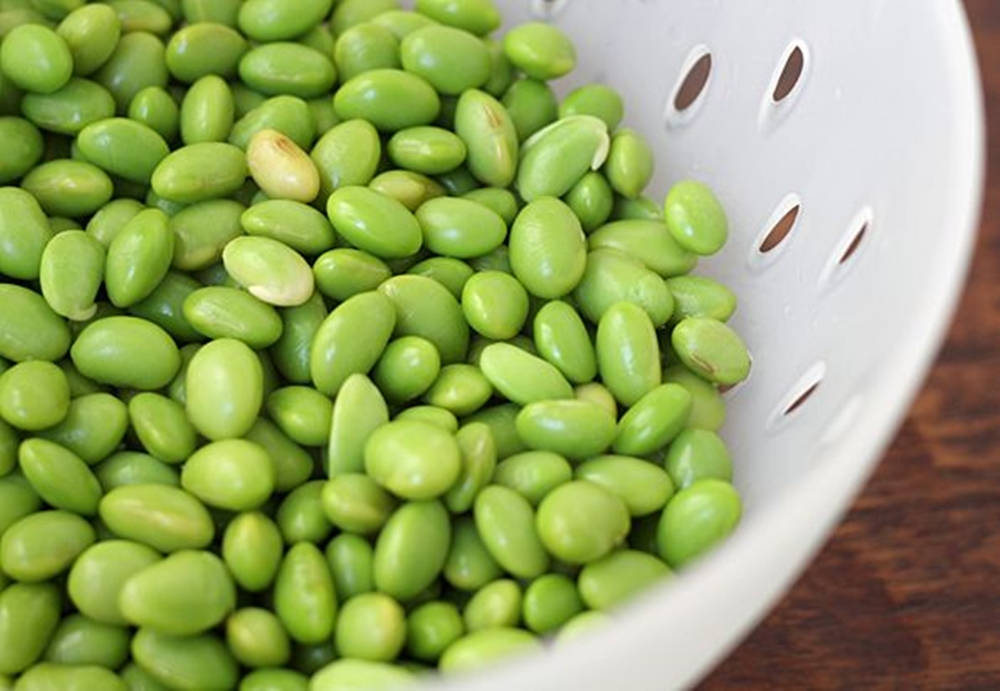 Freshly Shelled Edamame Beans Background