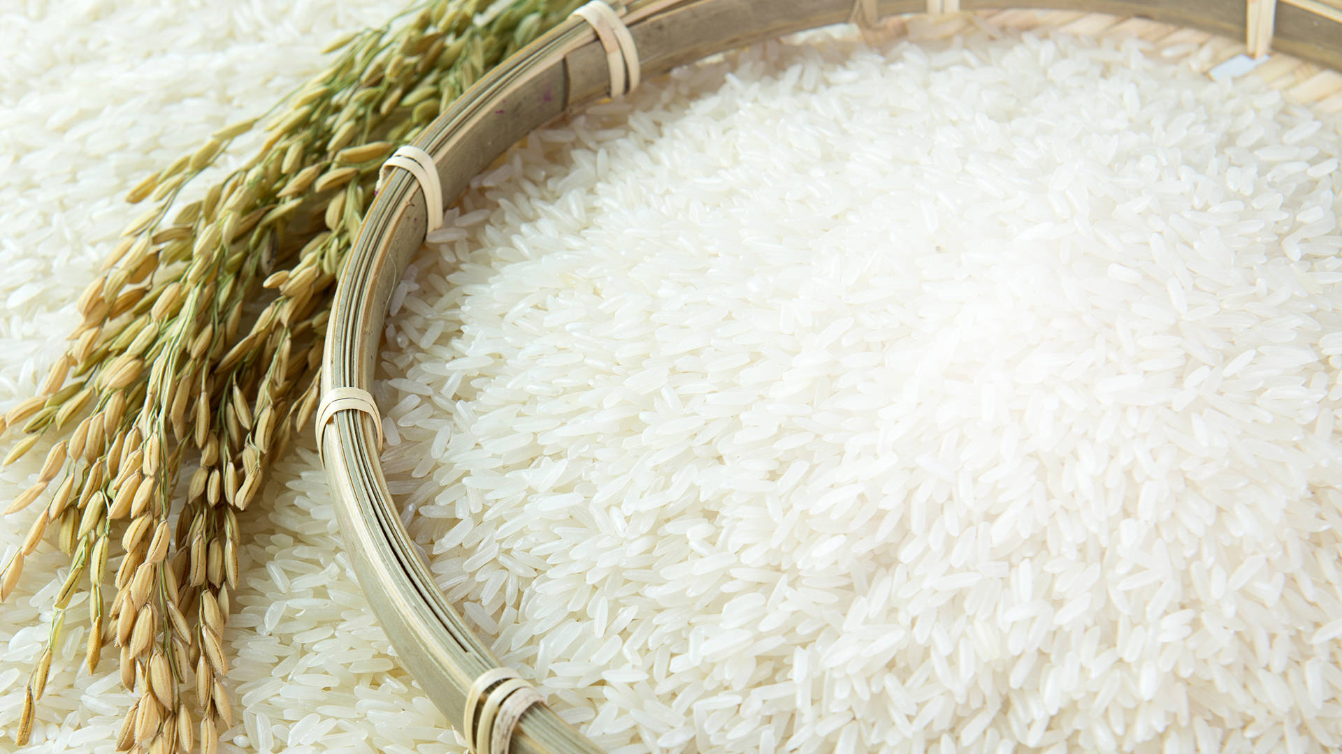 Freshly Sifted White Rice Background