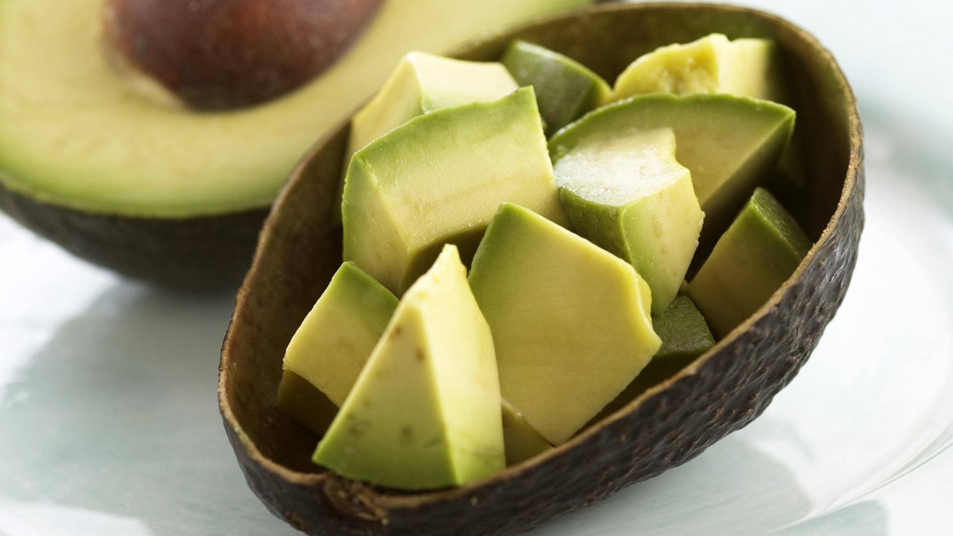 Freshly Sliced Avocado Fruit Close Up Shot Background