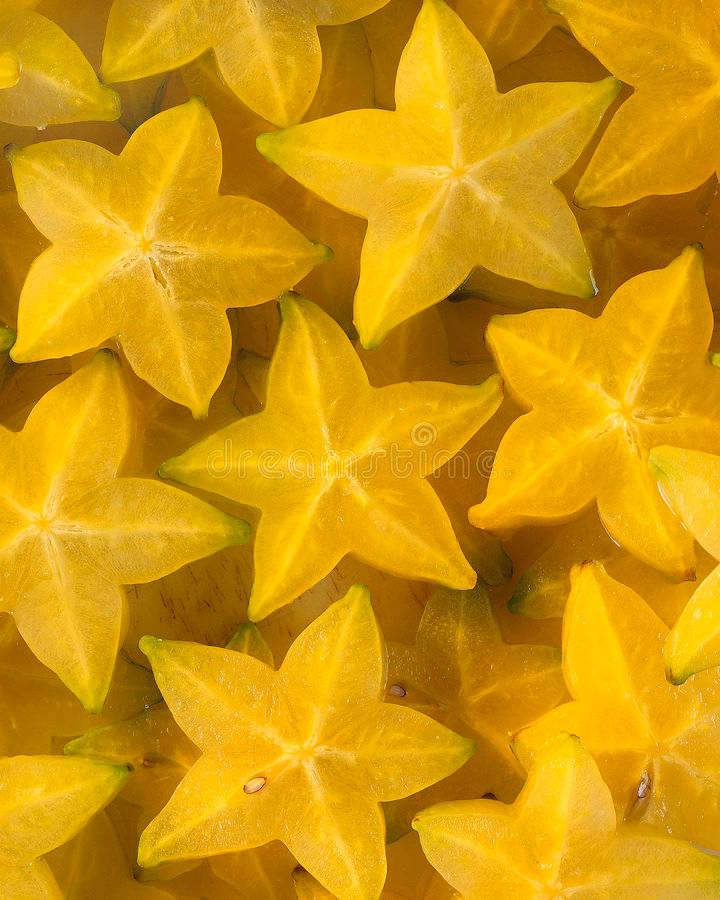 Freshly Sliced Yellow Star Fruit