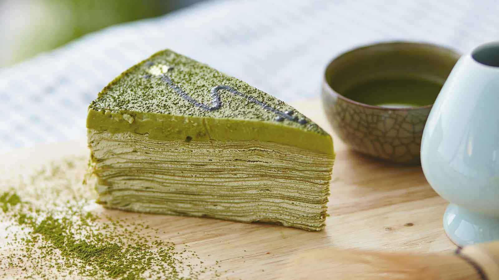 Freshly Whisked Vibrant Matcha Tea Background