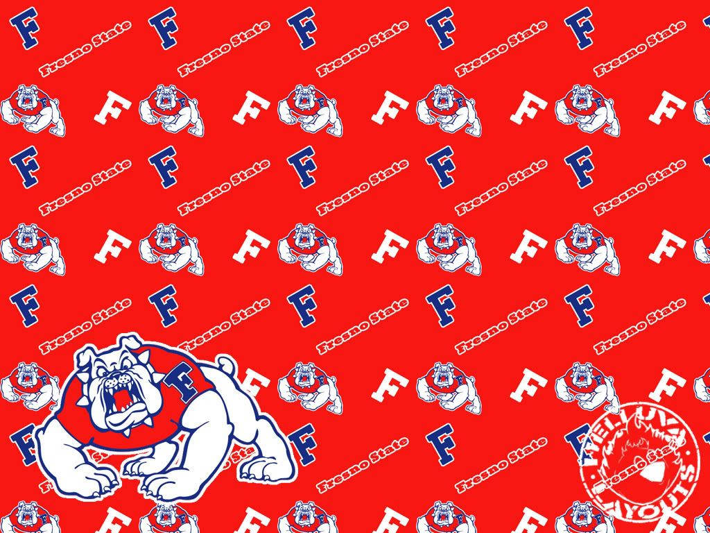 Fresno Bulldog On Red Background Background