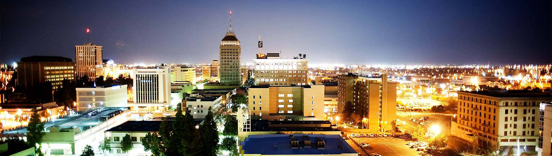 Fresno California Skyline Panoramic View Background