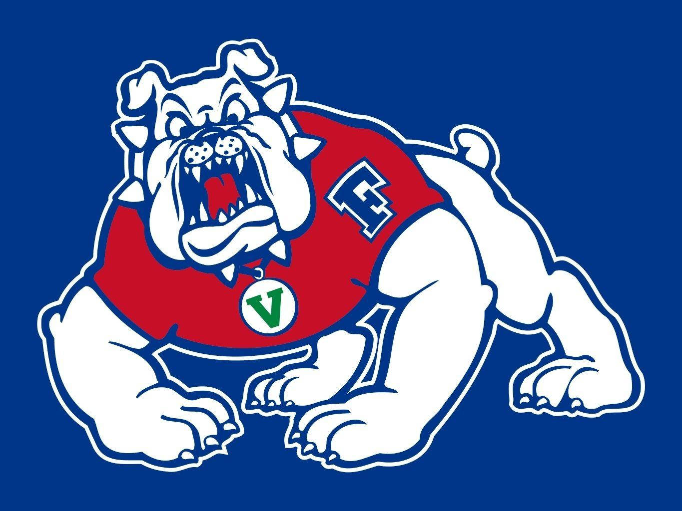 Fresno State Bulldogs Logo On Blue Background Background