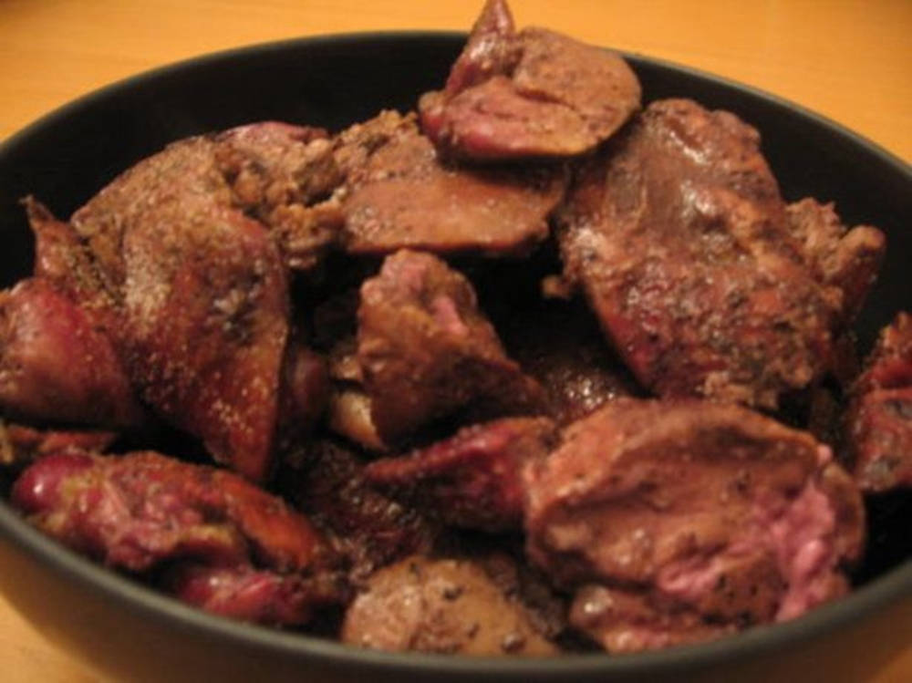 Fried Chicken Livers In A Bowl