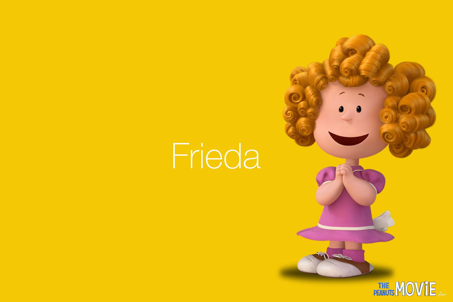 Frieda From The Peanuts Movie Smiling Energetically Background