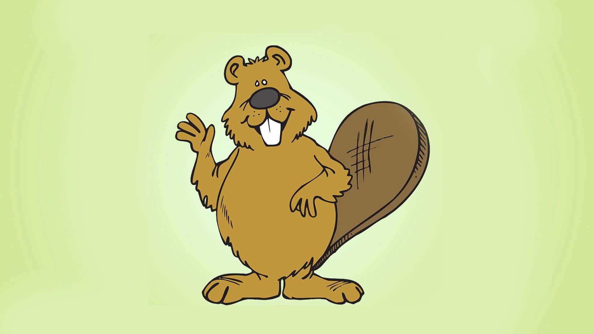 Friendly Cartoon Beaver Background