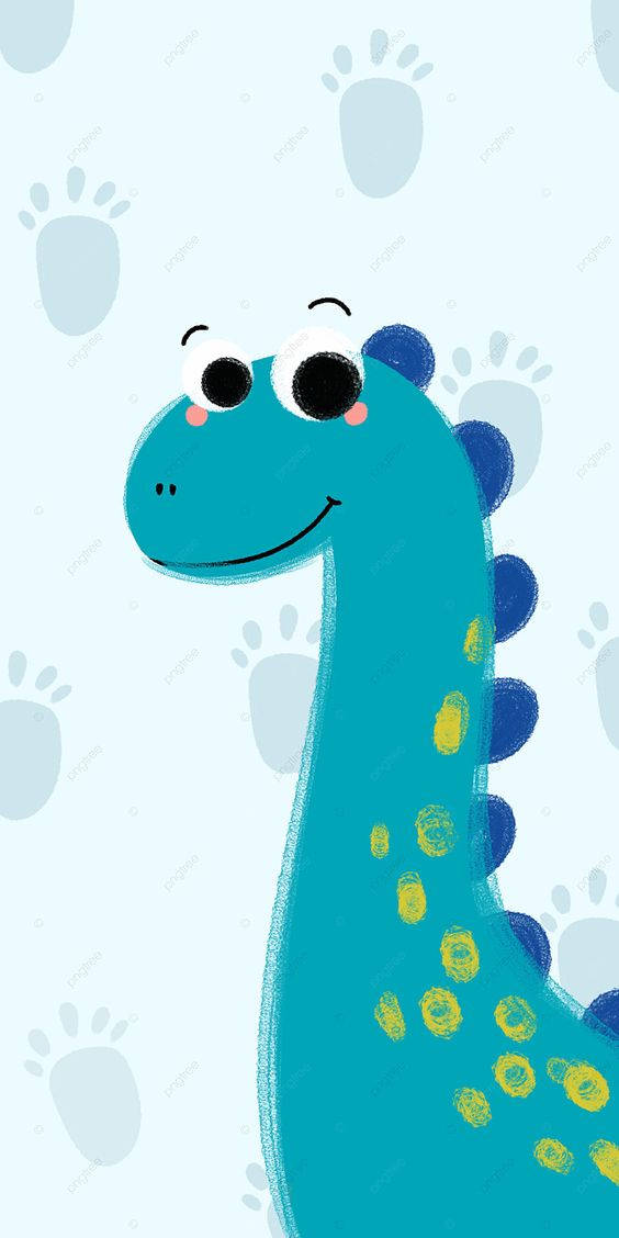 Friendly Cartoon Dinosaur Phone Background