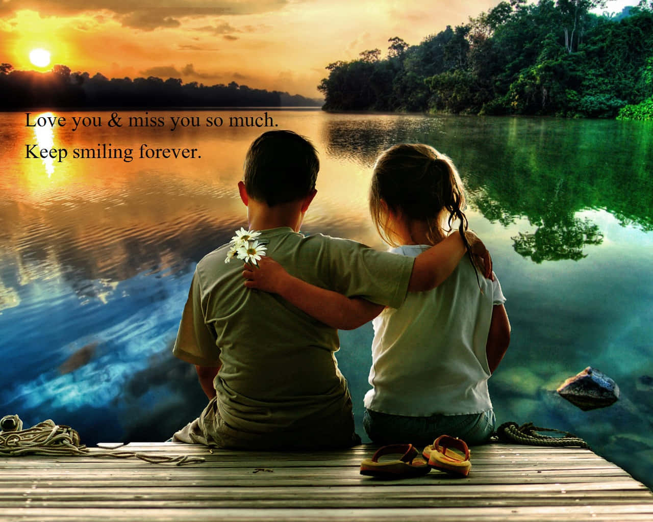 Friendly Little Boy And Girl Background