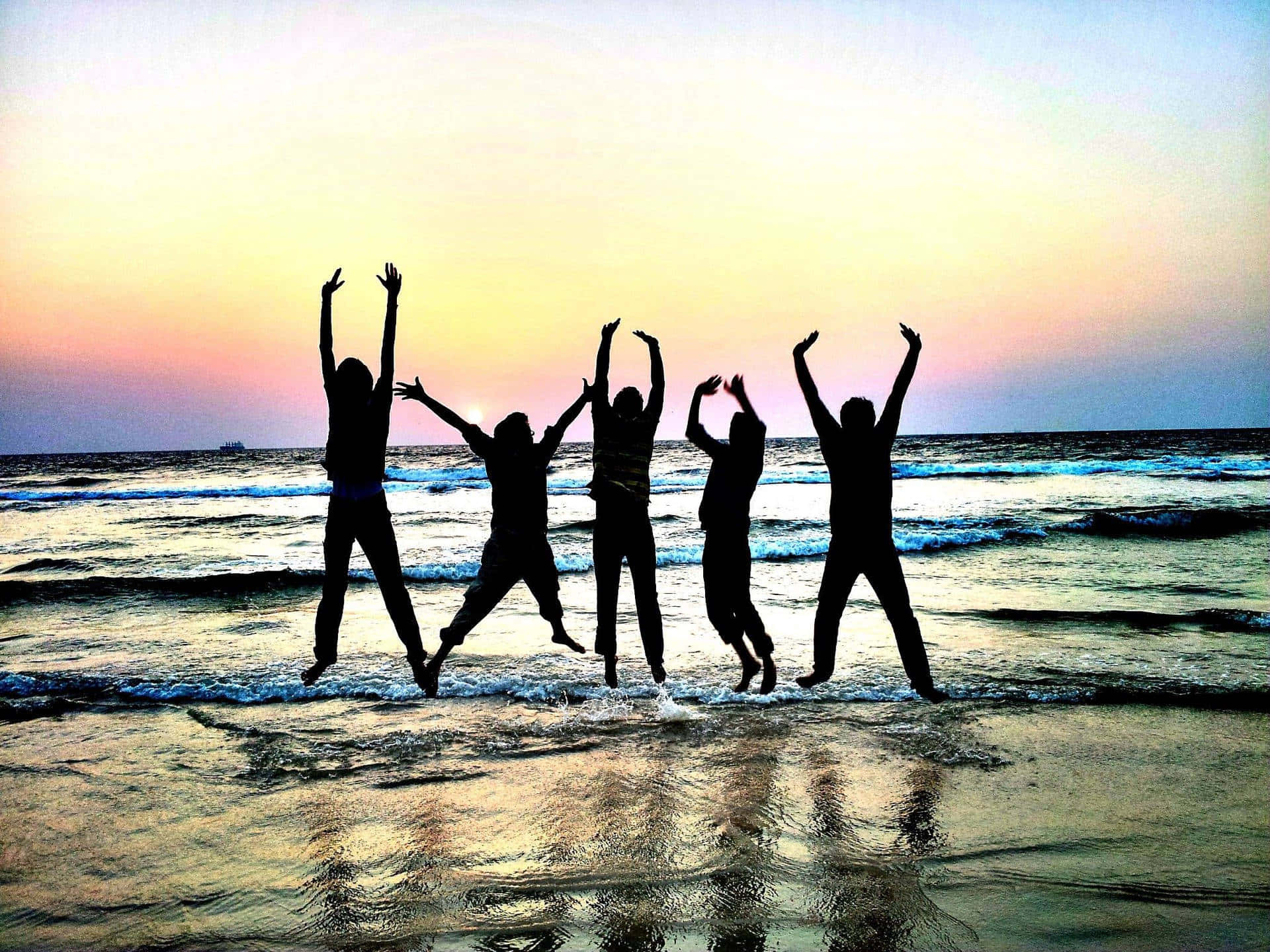 Friendly On The Beach Background