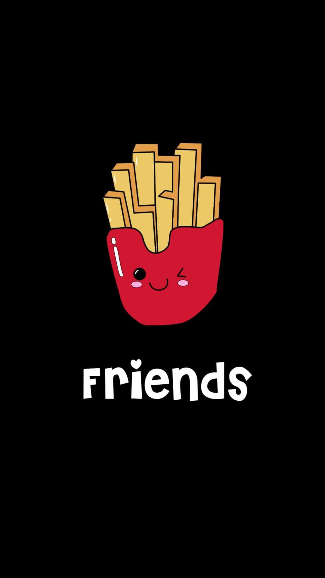 Friends - A Cute Cartoon Of French Fries Background