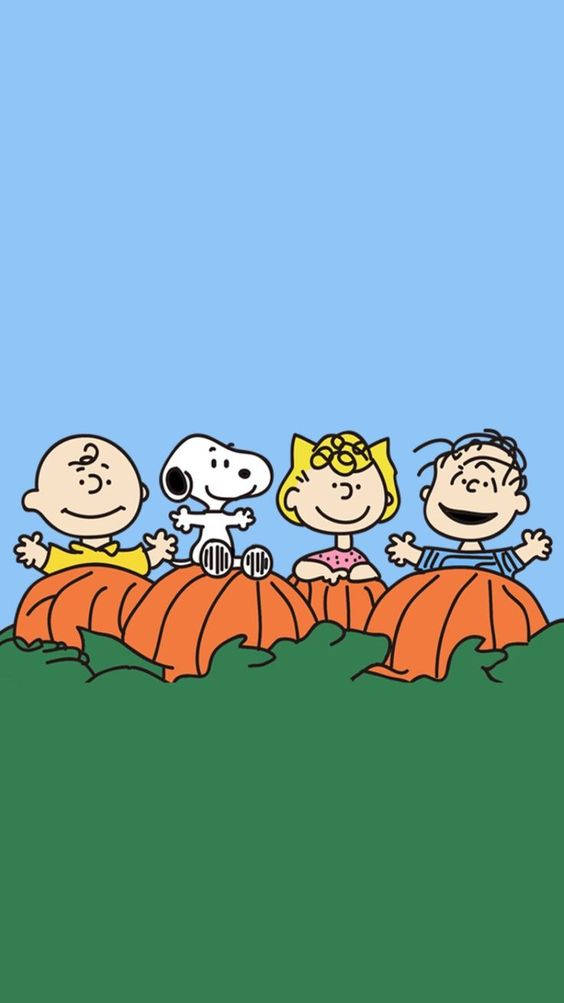 Friends And Snoopy Halloween Background