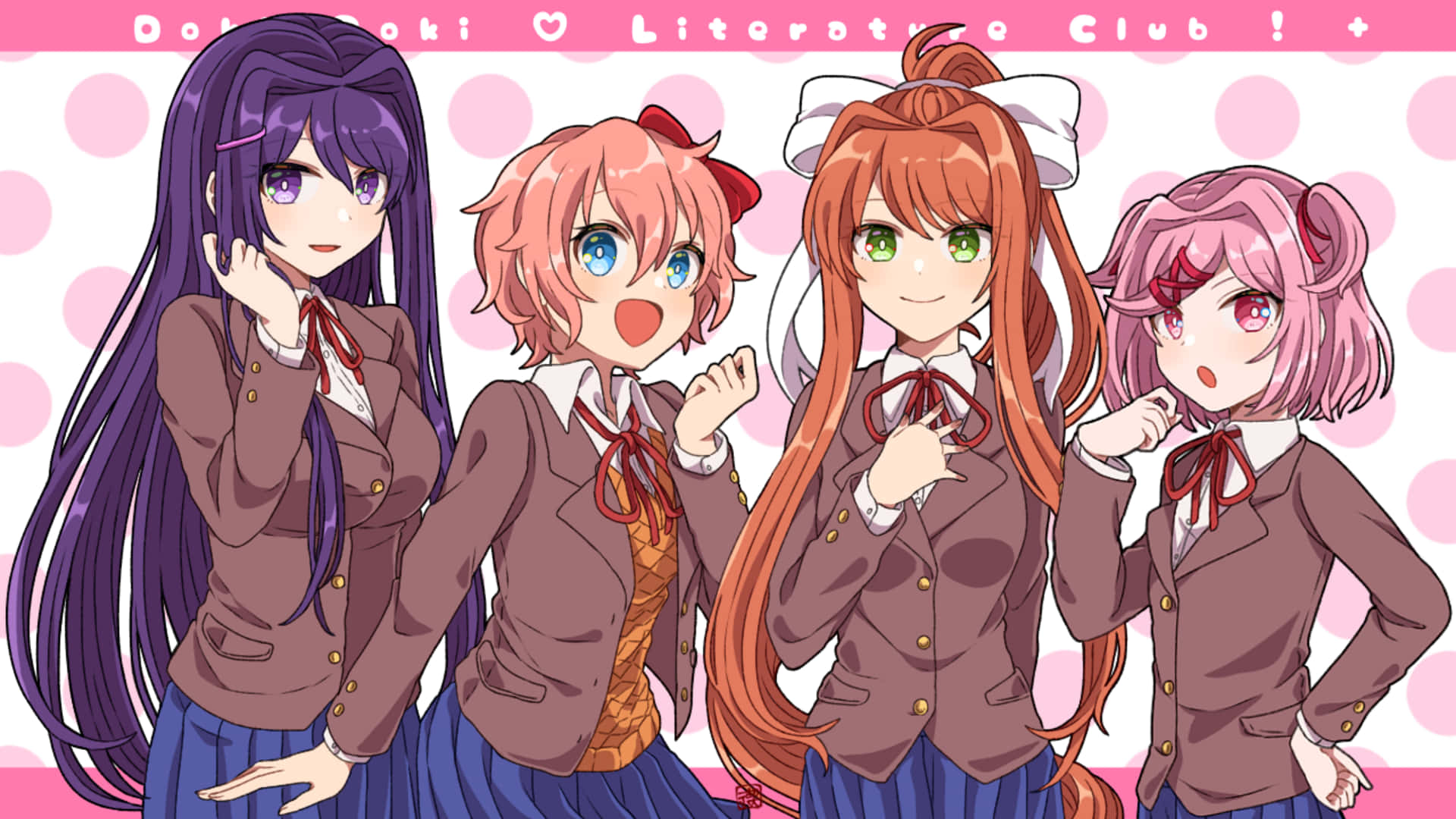 Friends Come In All Shapes, Sizes, And Styles In Doki Doki Background