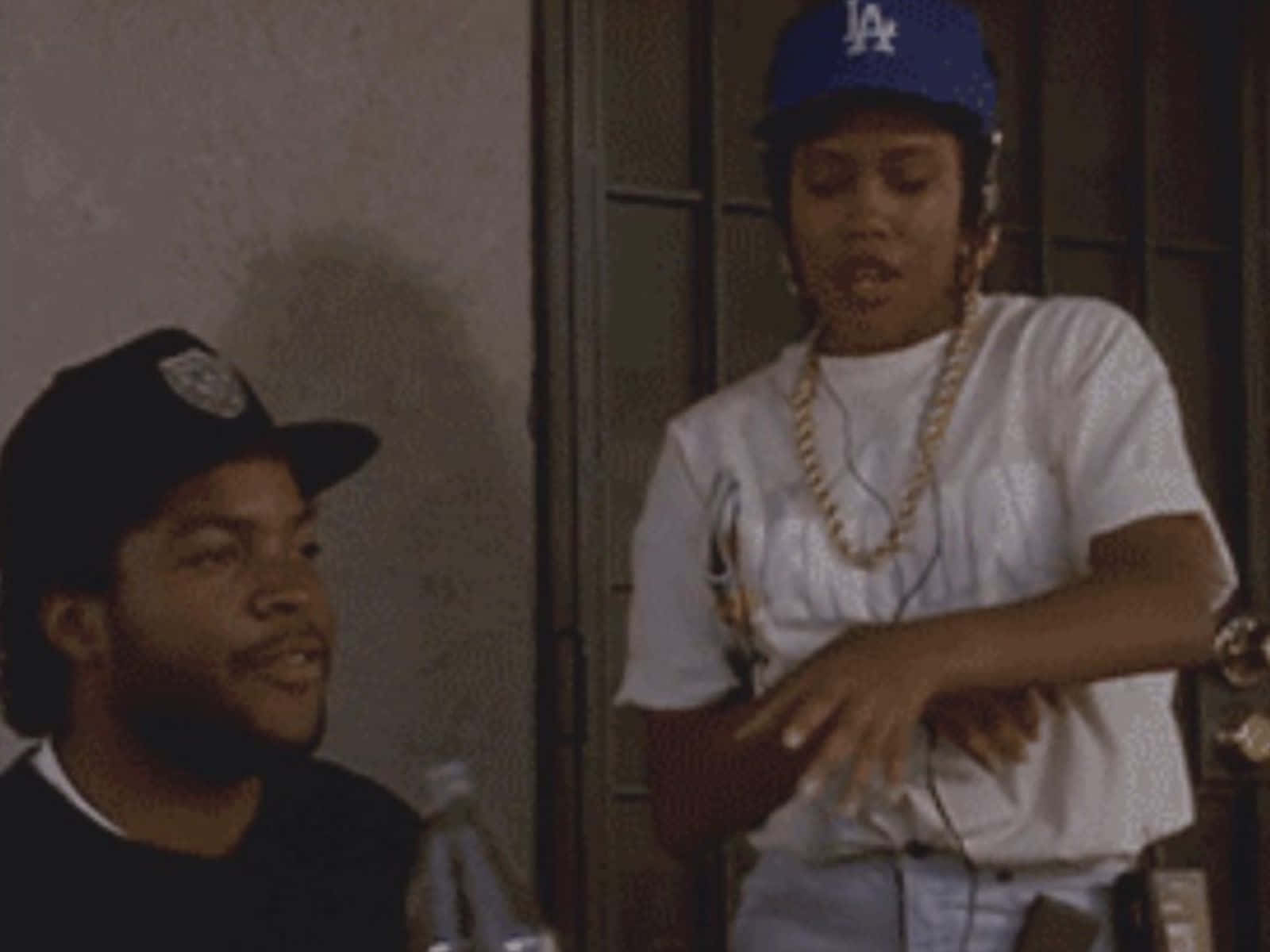 “friends For Life: Three Friends Enjoy A Moment Of Camaraderie In The Movie Boyz N The Hood.” Background