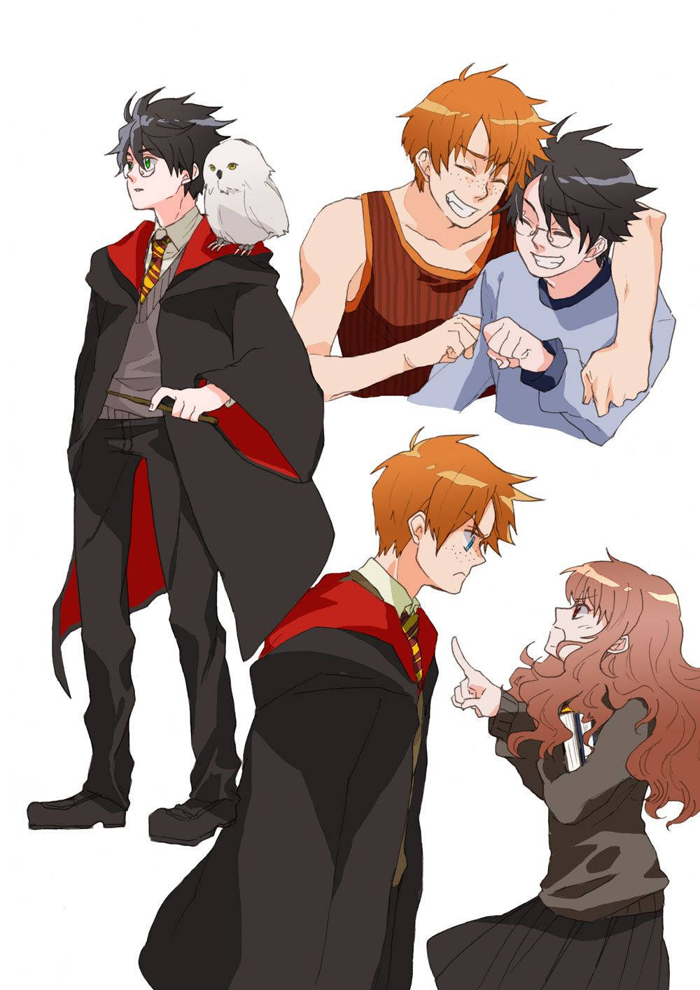 Friends Harry Potter Anime