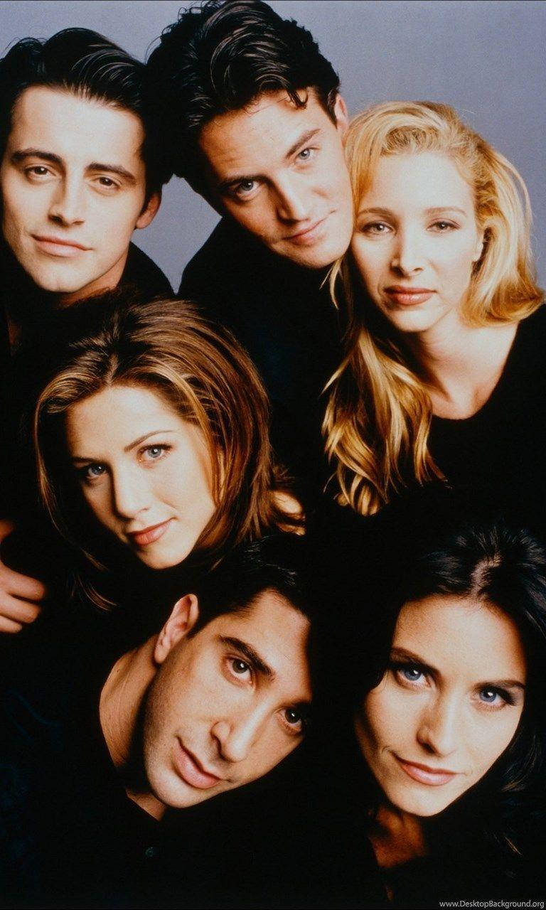 Friends Phone Cast Wearing Black Background