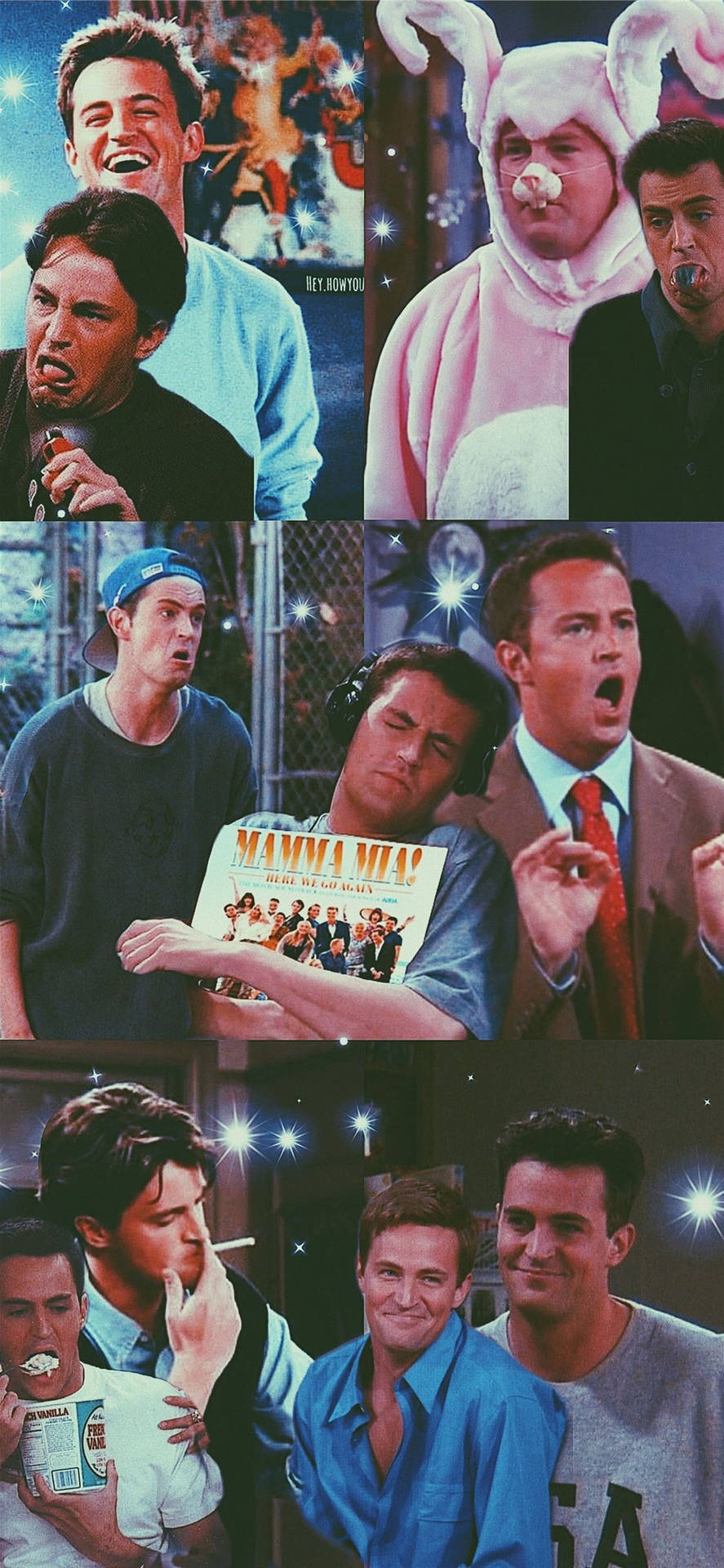 Friends Tv Show Chandler Bing Collage Background