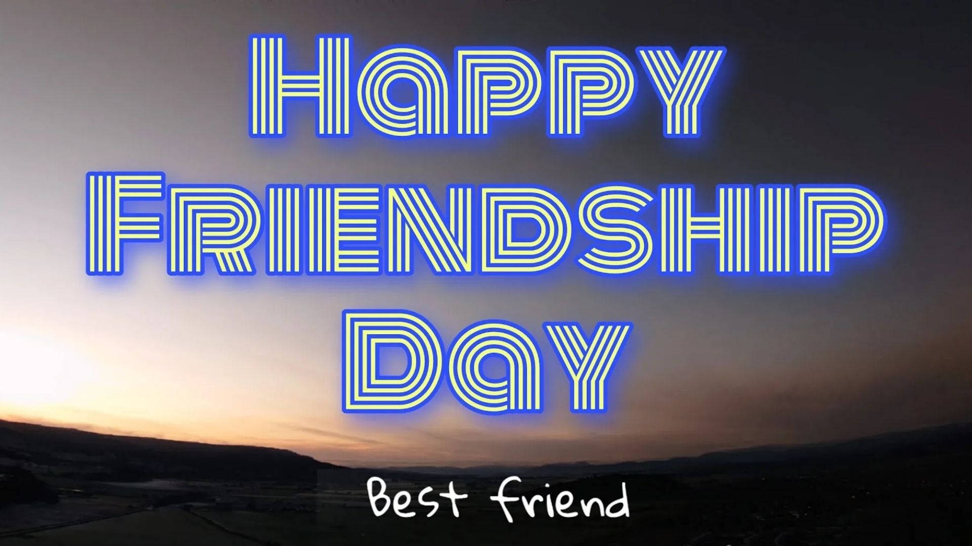 Friendship Day Greeting In The Sky Background