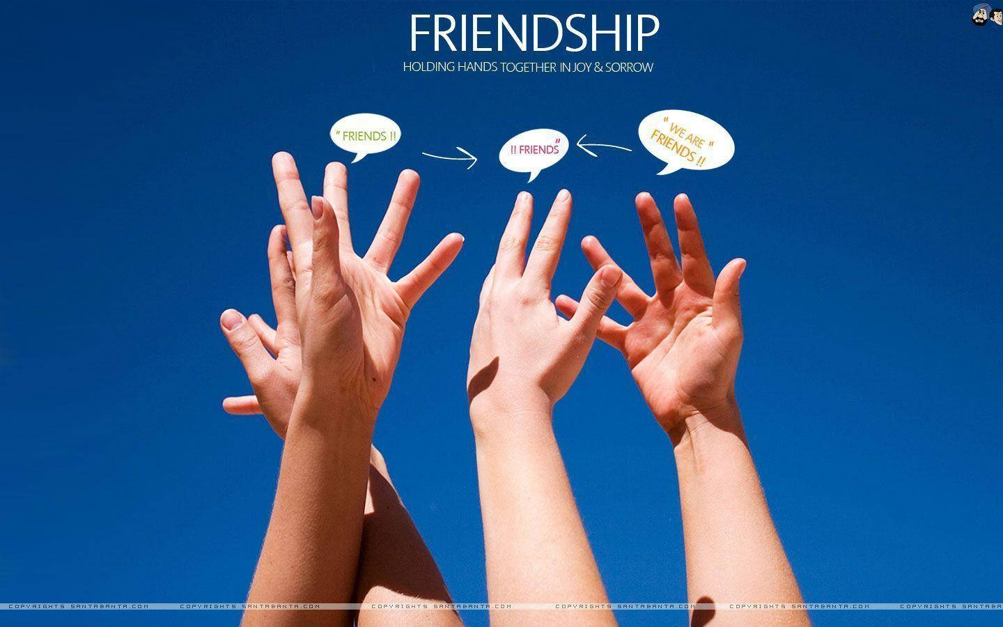 Friendship Hands In The Air Background