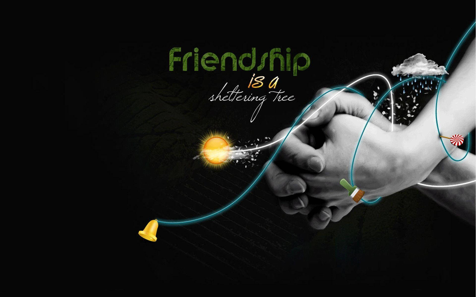 Friendship Holding Hands Greyscale Background