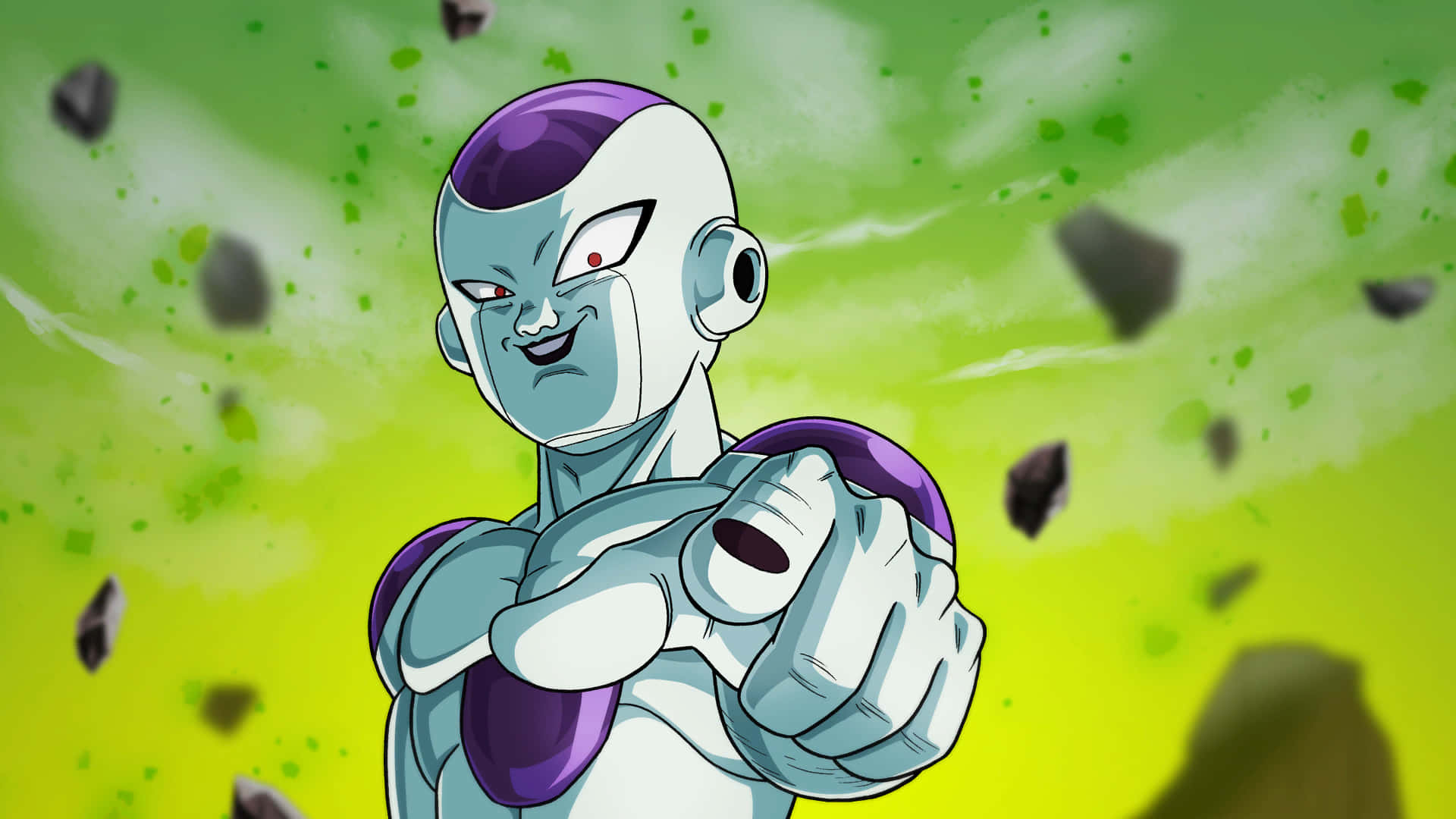 Frieza Pointing Smiling Background