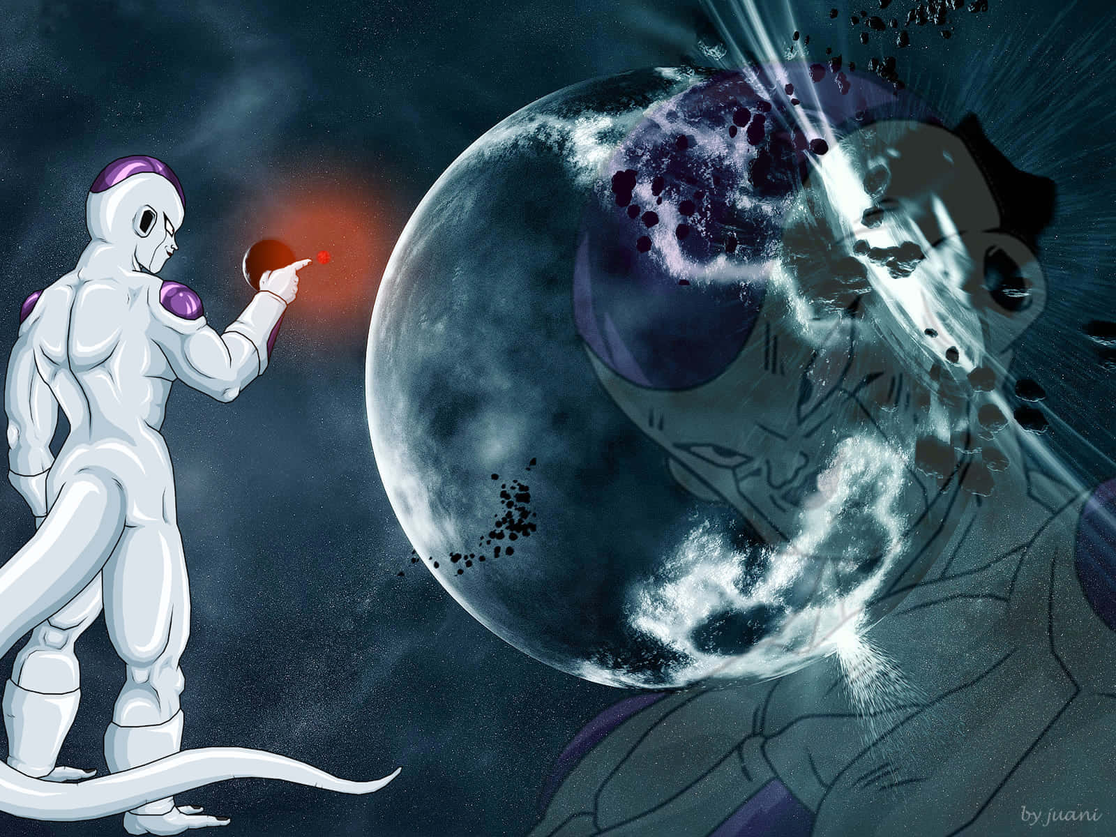 Frieza Space Moon Background